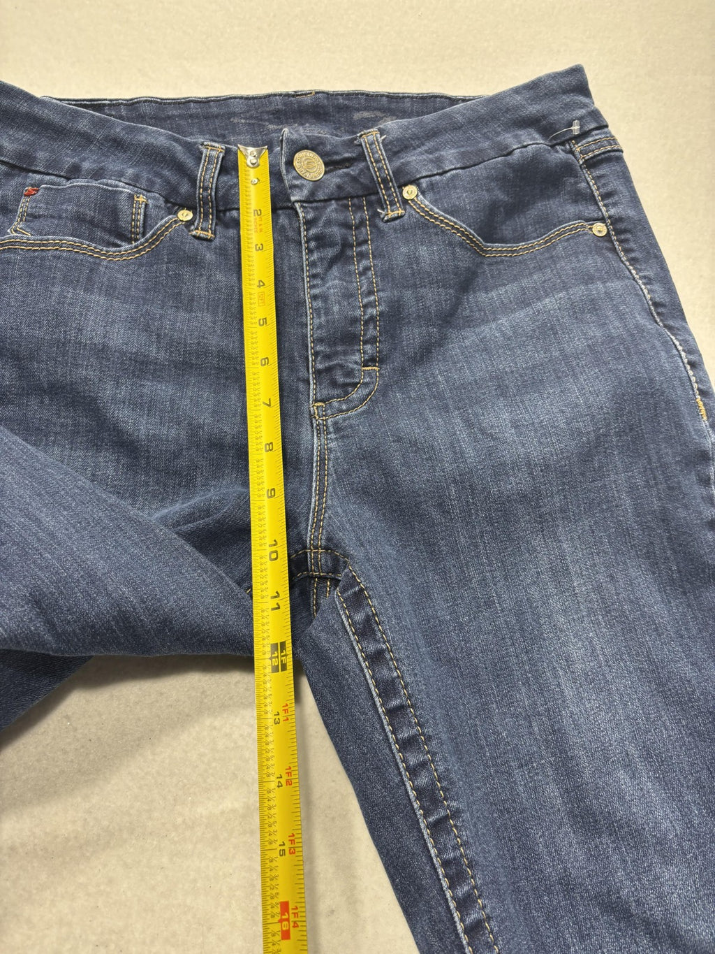 Seven7 Jeans Womens 16 Blue Medium Wash Mid Rise Straight Stretch 34x31