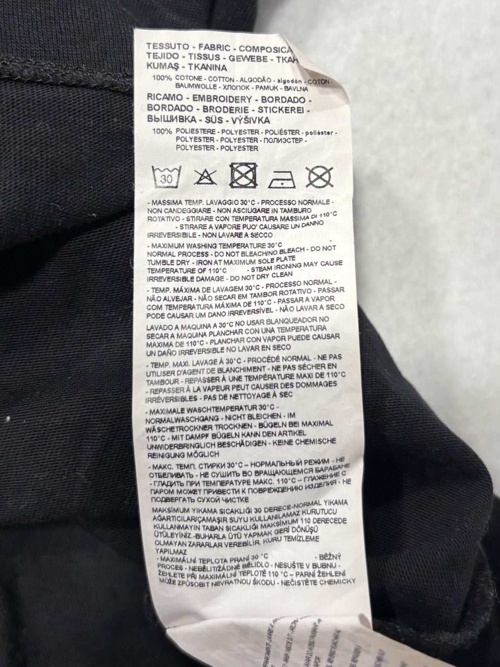 Emporio Armani Shirt Mens Medium Black Embroidered Eagle Logo Back Spell Out