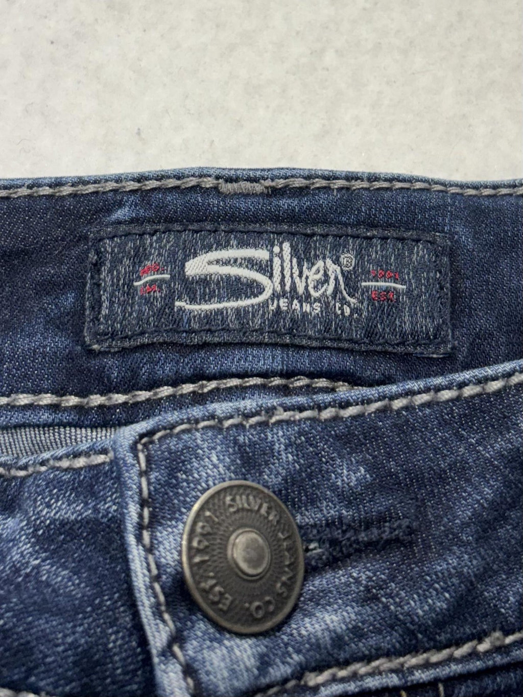 Silver Jeans Co Avery Ankle Skinny Jeans Womens 28 Blue Distressed 29x27