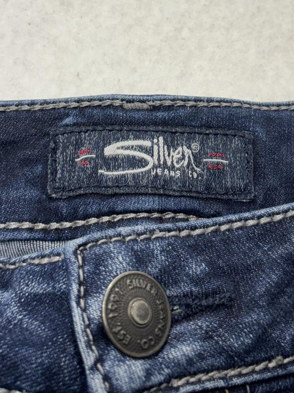Silver Jeans Co Avery Ankle Skinny Jeans Womens 28 Blue Distressed 29x27