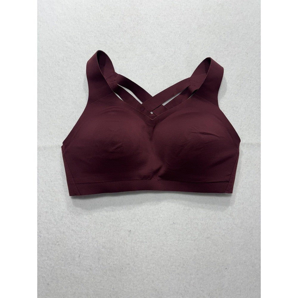 Lululemon Enlite Sports Bra Womens 34D Red High Support Crossback Zip Running