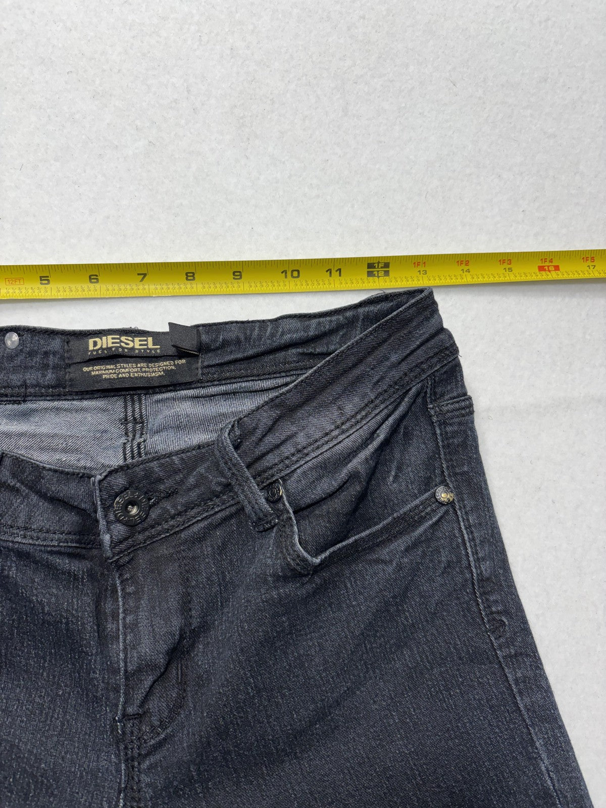 Diesel Jeans Womens 27 Gray Charcoal Wash Low Rise Skinny Stretch 27x29.5