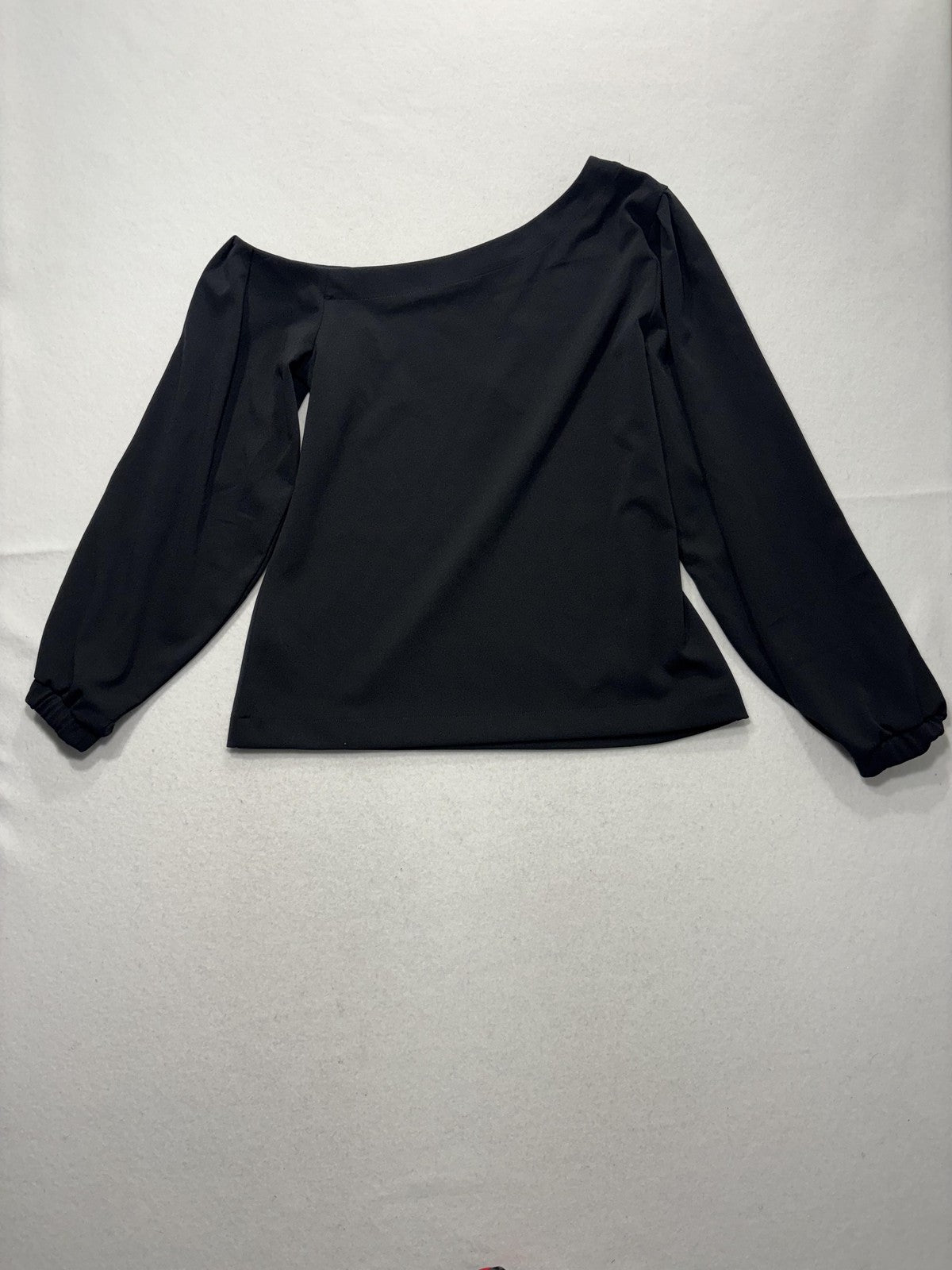 Banana Republic Blouse Womens Medium Black Off Shoulder Long Balloon Sleeve Top