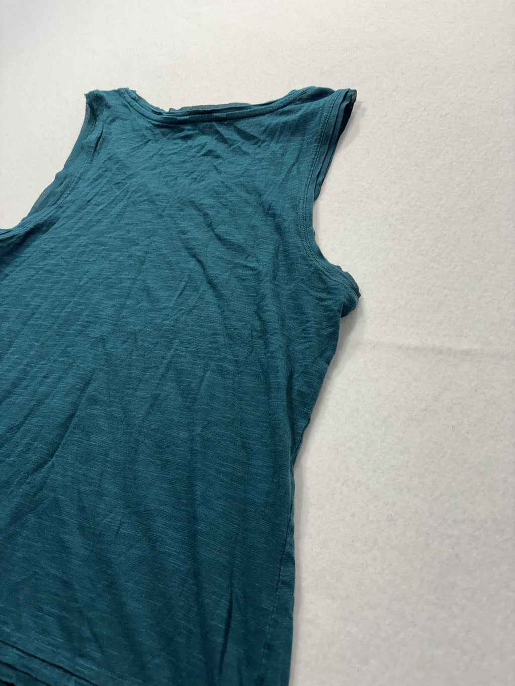 Banana Republic Tank Top Womens M Blue Scoop Neck Layered Hem Summer Casual