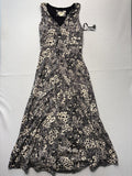 Maeve Dress Womens Small Black Floral V Neck Sleeveless Maxi Anthropologie Boho