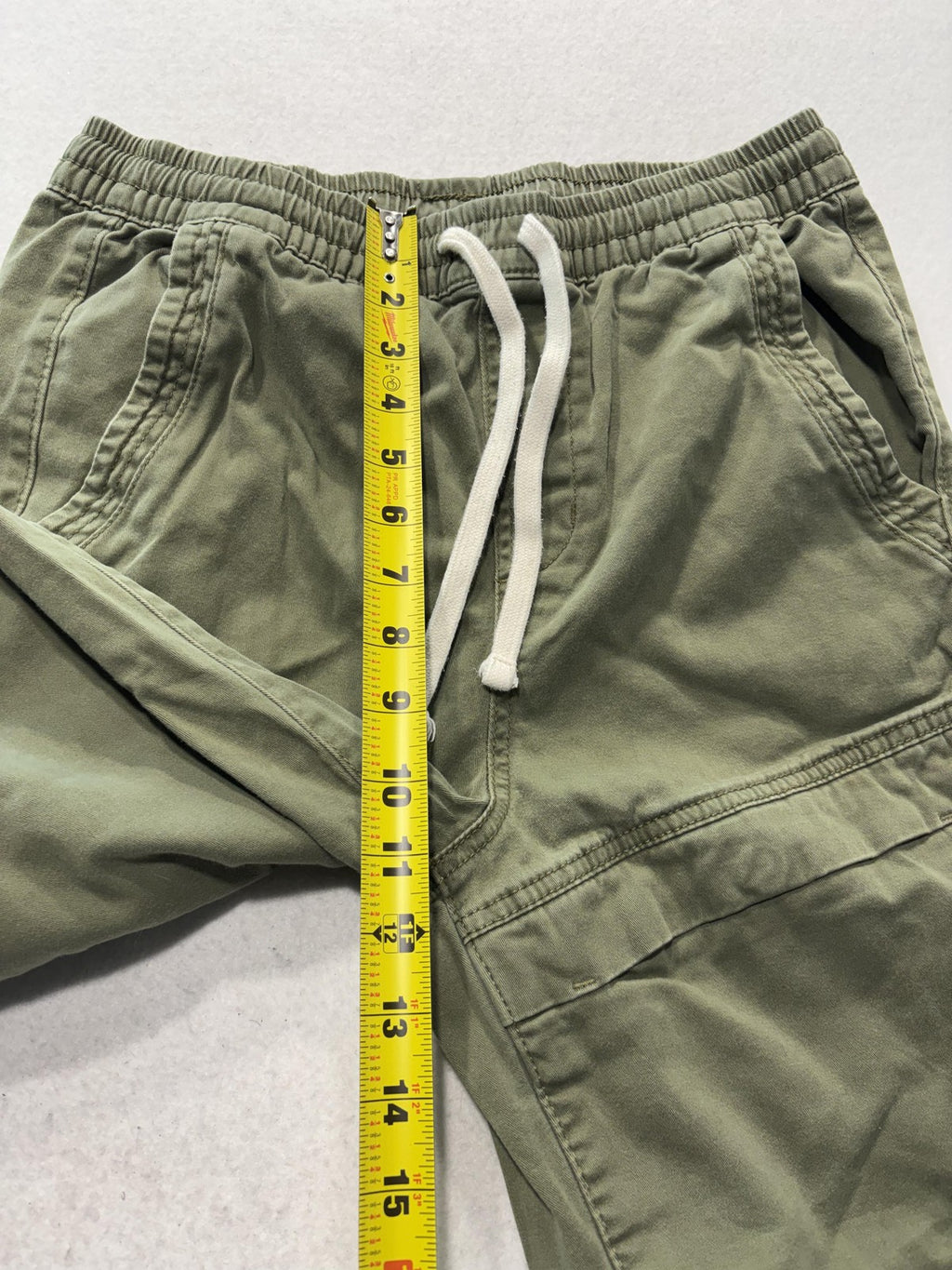 Arizona Jean Co Jogger Pants Mens Small Green Skinny Elastic Waist Cuffed Ankle