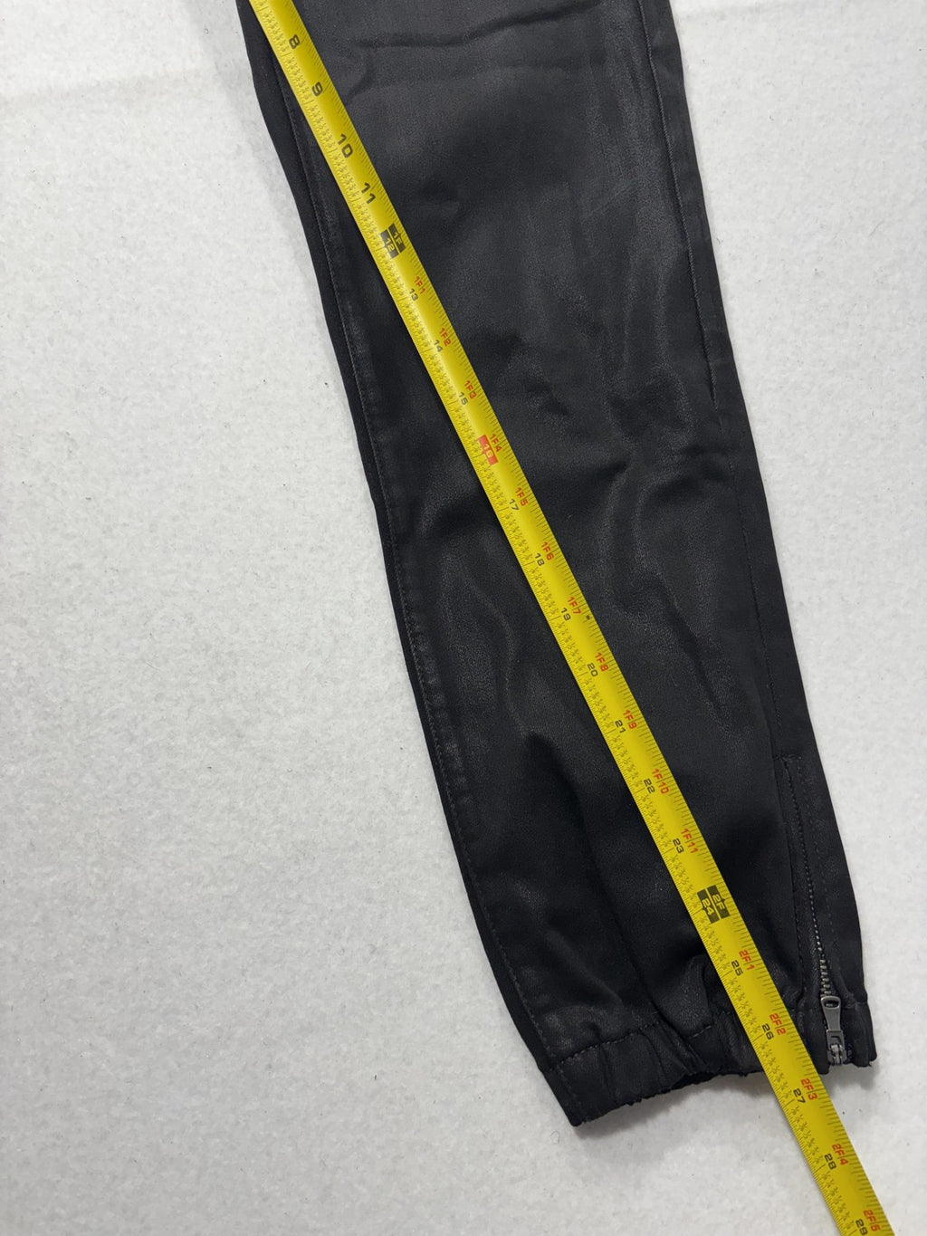 Paige Pants Womens 27 Black Mayslie Coated Denim Jogger Ankle Zip Cuffed Stretch