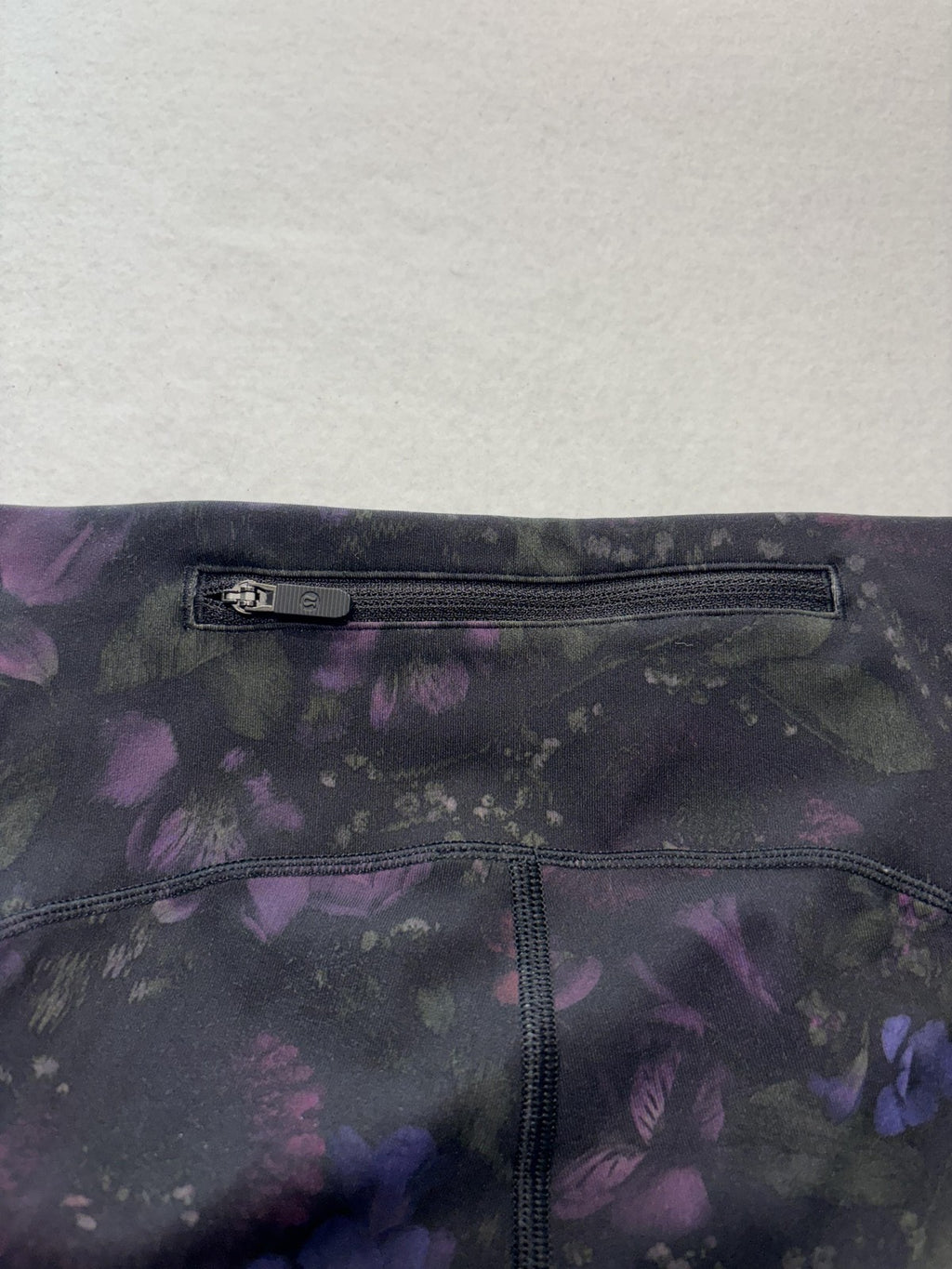Lululemon Leggings Womens 4 Black Floral High Rise Pocket Ankle Stretch Athletic