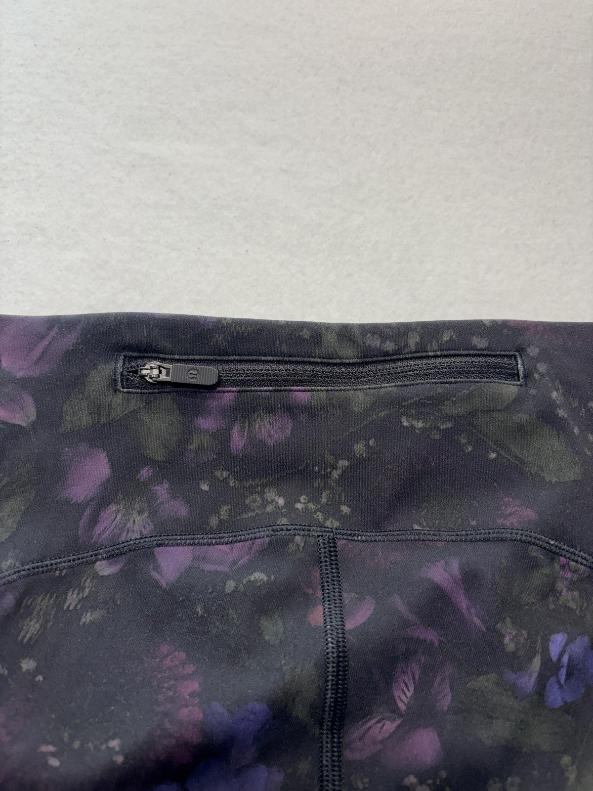 Lululemon Leggings Womens 4 Black Floral High Rise Pocket Ankle Stretch Athletic