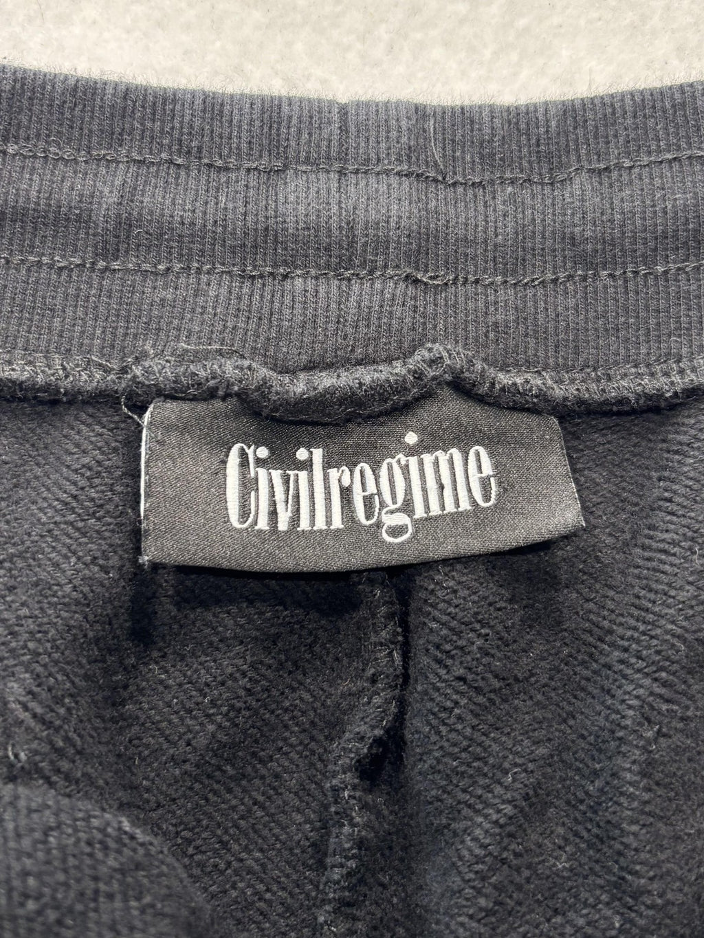 Civil Regime Mens Large Black Fleece Flare Leg Sweatpants Embroidered Dragon