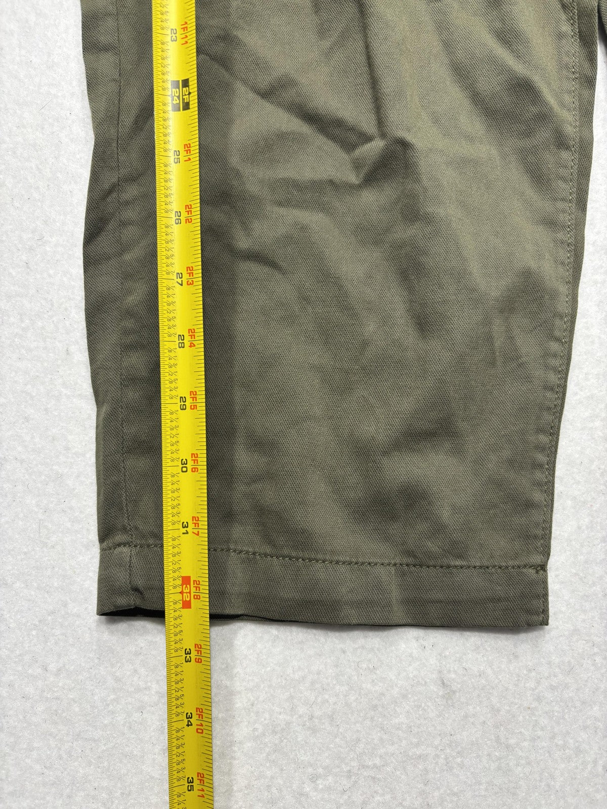 Gap Cargo Pants Womens M Petite Green Twill Crop Elastic Waist Pull On Relaxed