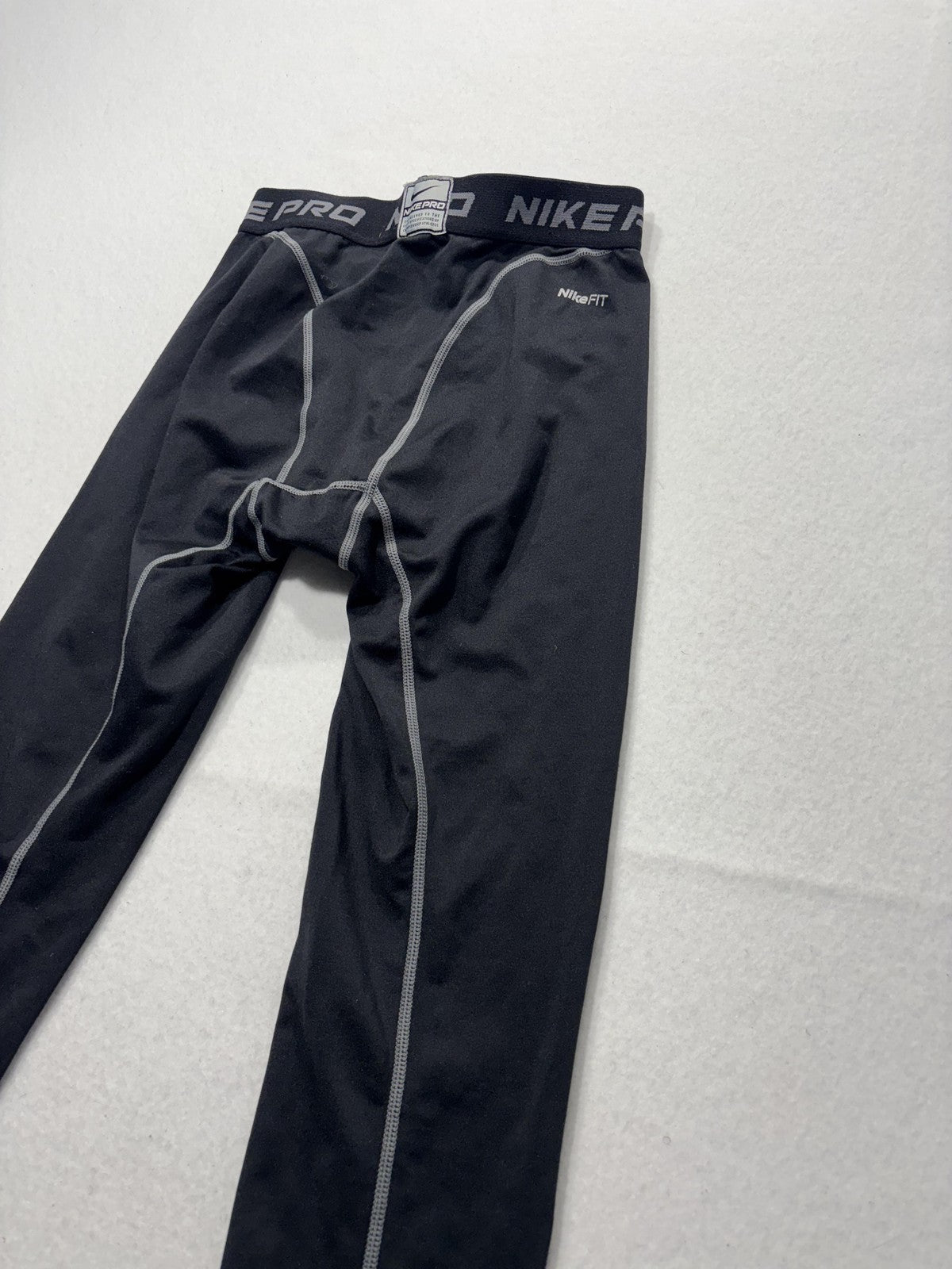 Nike Pro Compression Leggings Boys Large 14-16 Black NikeFIT Running Athletic