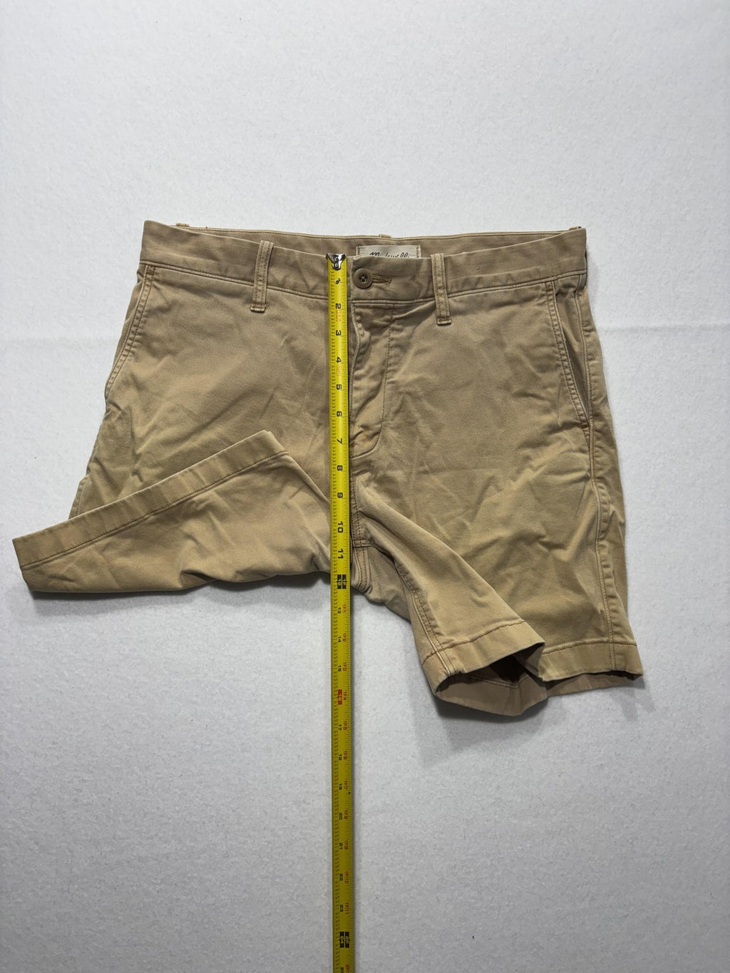 Madewell Chino Shorts Mens 33 Beige 7" Inseam Stretch Flat Front Casual