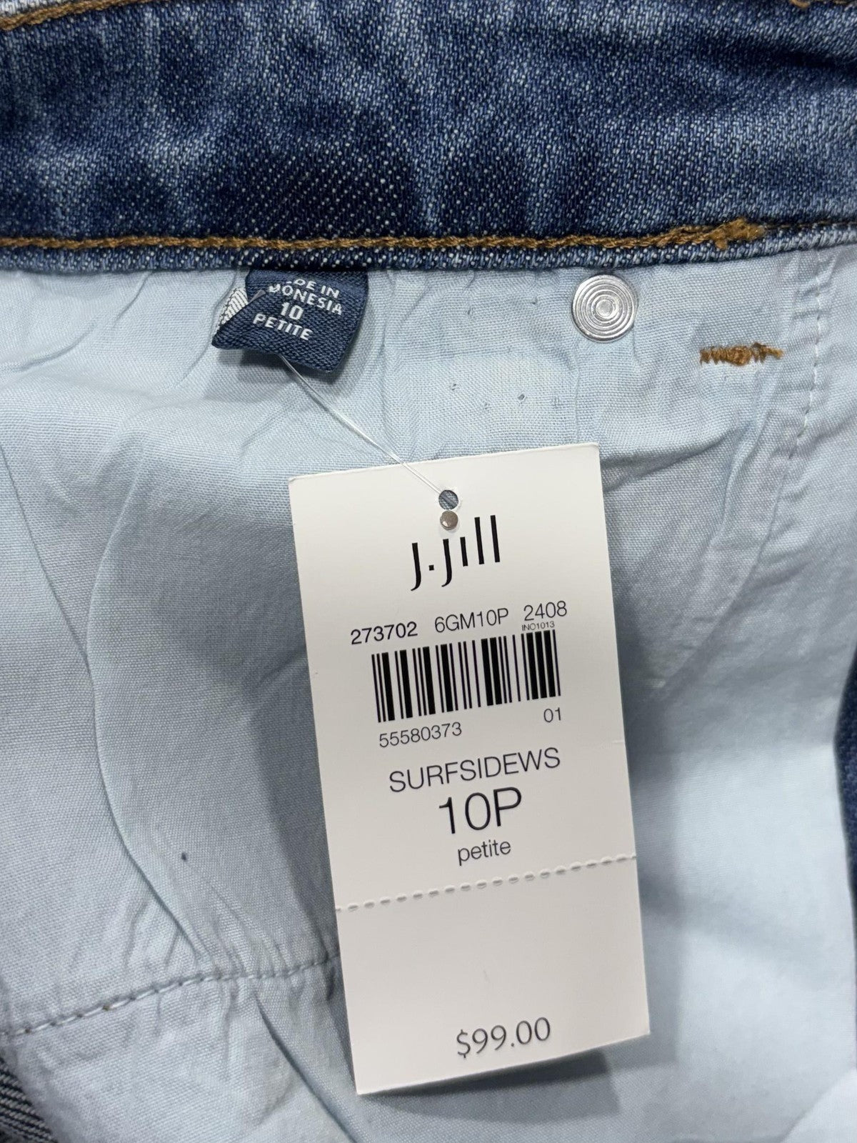 J. Jill Denim Jeans Womens 10P Blue Surfside Wash Relaxed Boyfriend Cuffed Ankle
