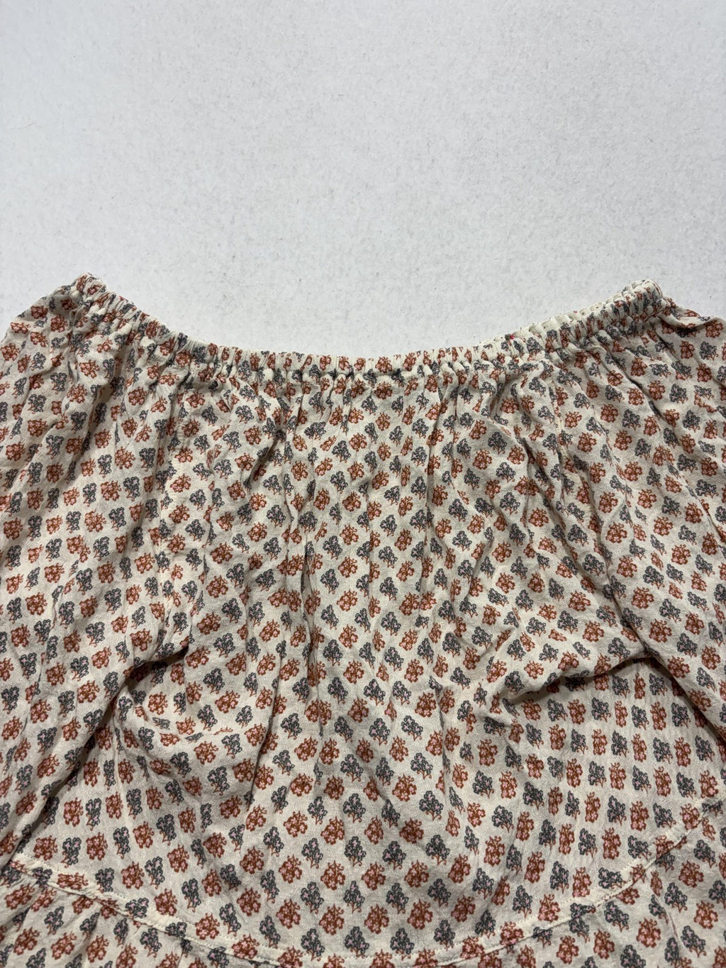 Intimately Free People White Floral Ruffle Peplum Blouse Womens Small OB801770