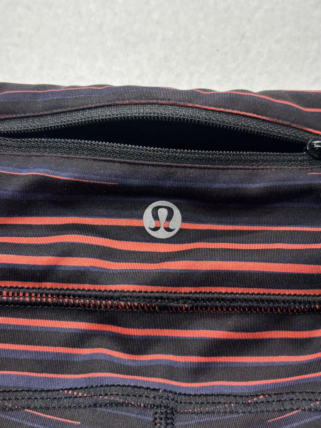 Lululemon Leggings Womens 10 Black Striped High Rise 28.5" Inseam Ankle Pockets