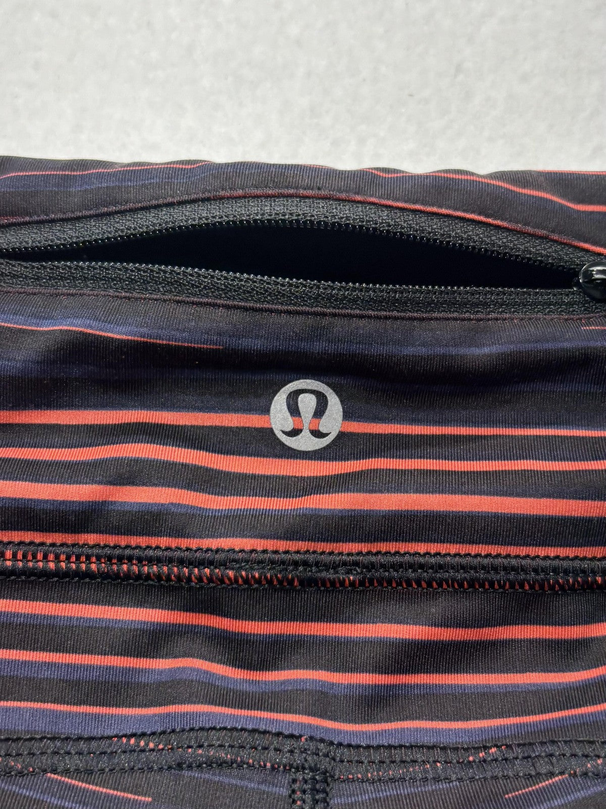 Lululemon Leggings Womens 10 Black Striped High Rise 28.5" Inseam Ankle Pockets