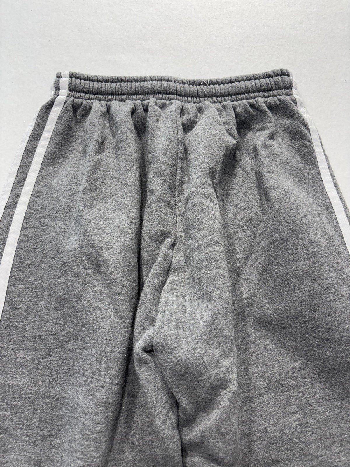 7X Sweatpants Unisex Kids 12 Gray Fleece Ankle Striped Drawstring Winter Casual