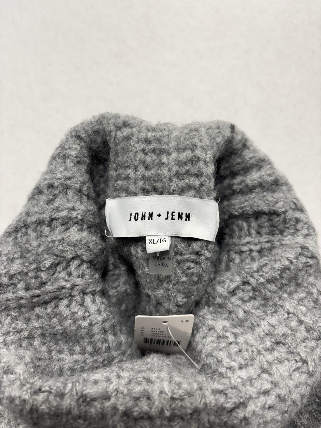 John + Jenn Sweater Womens XL Gray Turtleneck Waffle Knit Cape Poncho Layering
