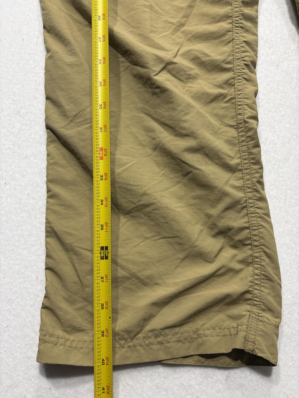 REI Convertible Cargo Pants Mens Medium Beige Nylon Elastic Waist UPF 50 Hiking