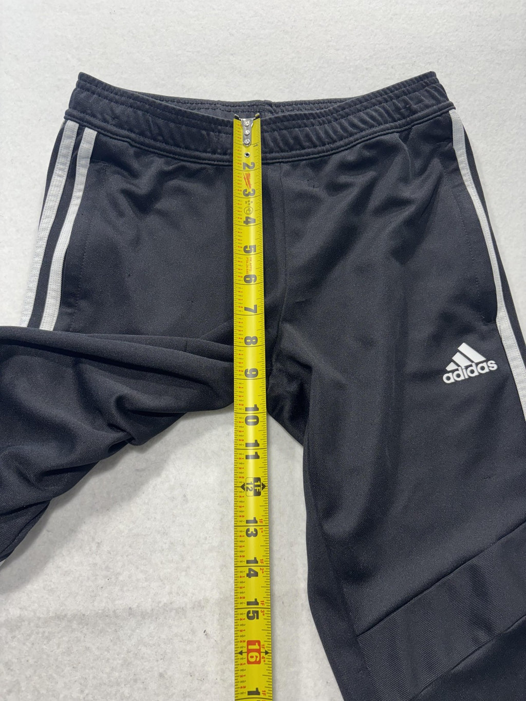 Adidas Track Pants Mens XS Black AEROREADY Elastic Waist Side Stripe Tapered