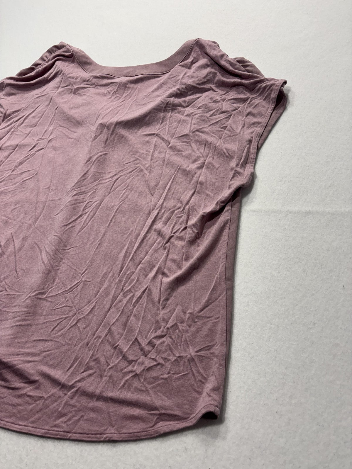 Banana Republic Blouse Womens Large Pink V Neck Cap Sleeve Lightweight Jersey