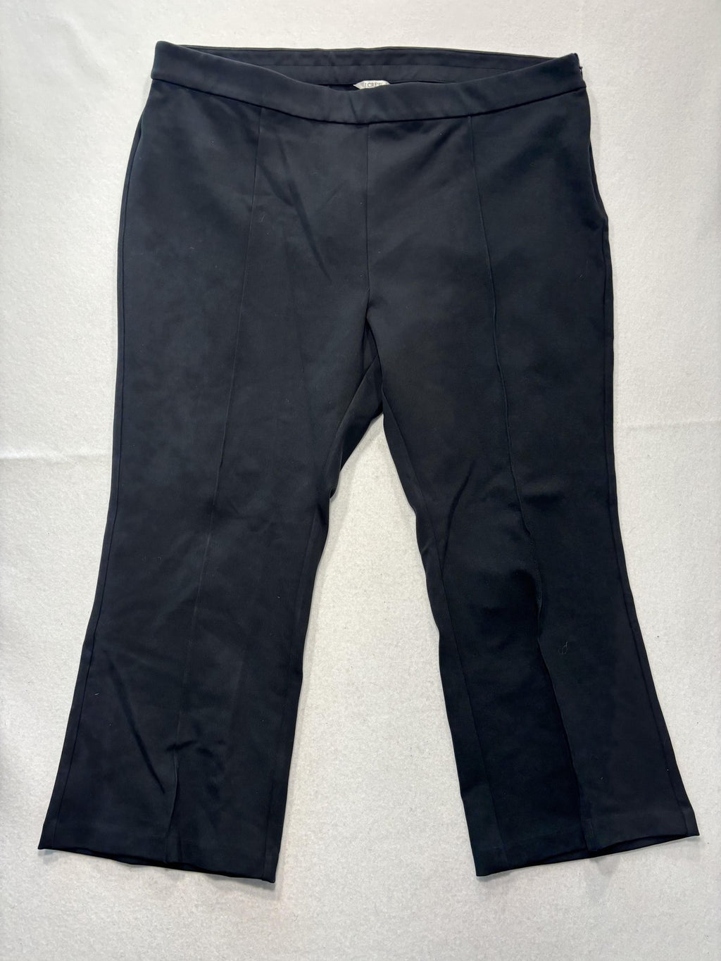 J.Crew Dress Pants Womens 20 Black Ponte Straight Leg Pull On Crop Stretch