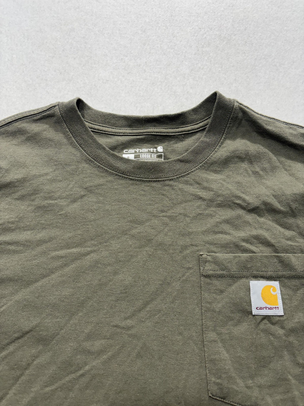 Carhartt Mens Small Green K87 Loose Fit Pocket T-Shirt Short Sleeve K87-M DOV