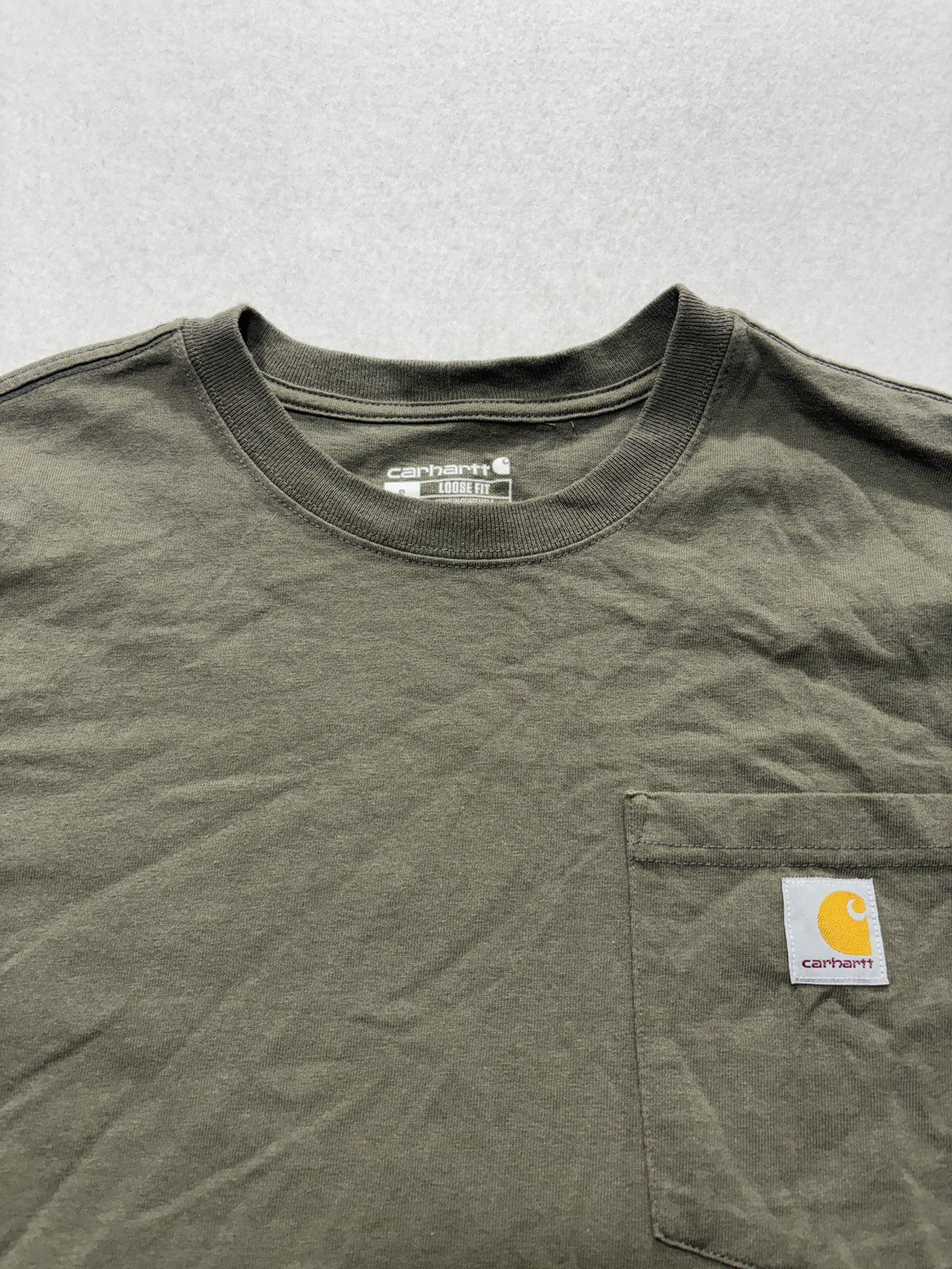 Carhartt Mens Small Green K87 Loose Fit Pocket T-Shirt Short Sleeve K87-M DOV