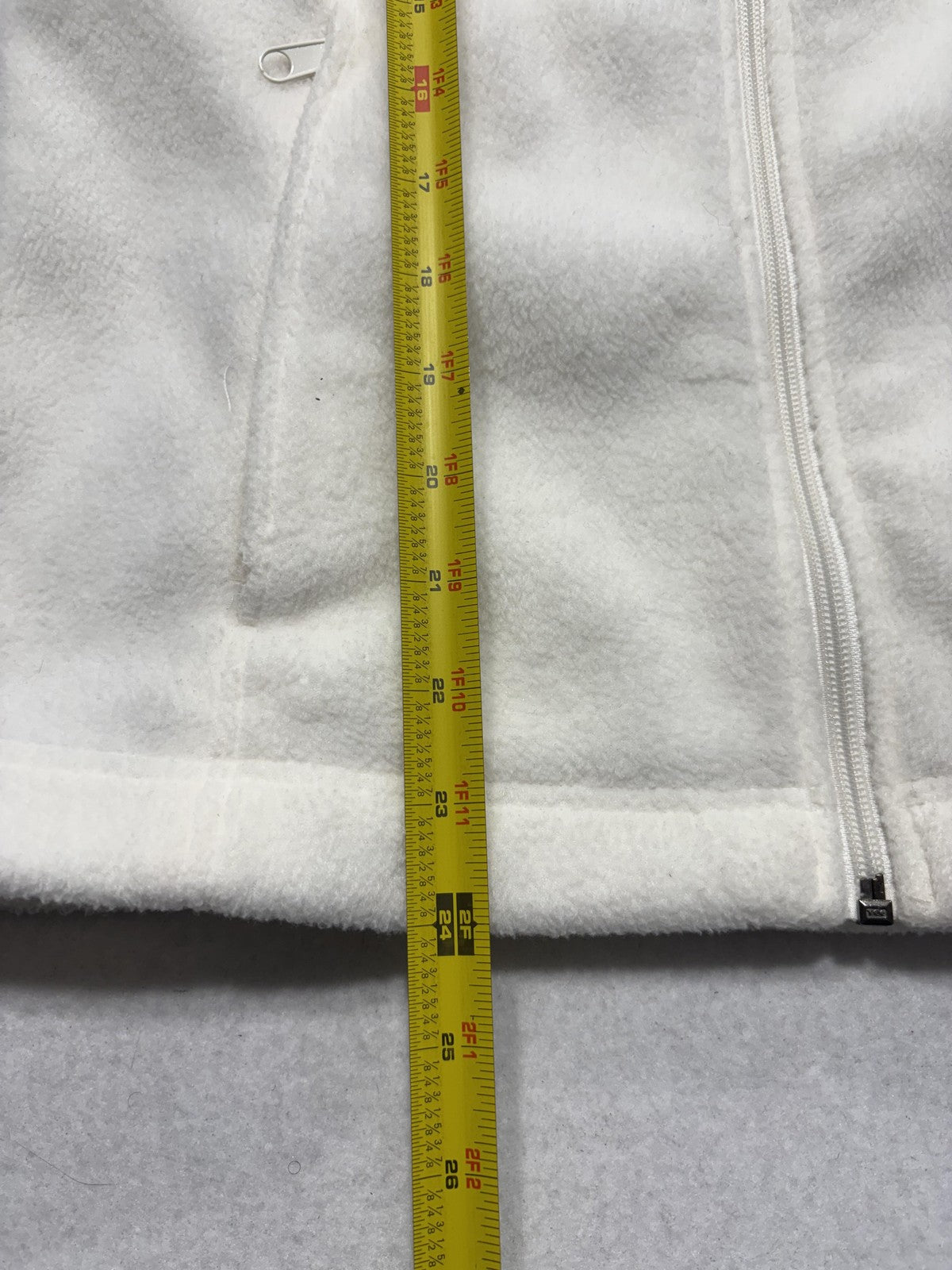 Columbia Jacket Womens S White Fleece Full Zip Stand Collar Pockets Soft Outdoor