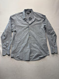 Hugo Boss Dress Shirt Mens 16 34/35 Blue Stripe Cotton Regular Fit LS Button Up