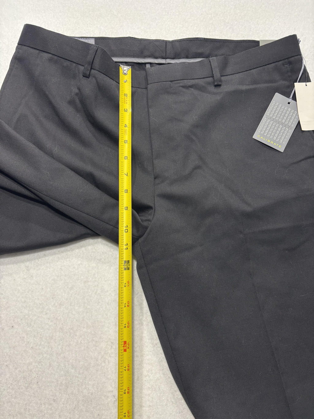 Calibrate Dress Pants Mens 34x38 Black Classic Fit Wool Flat Front Business