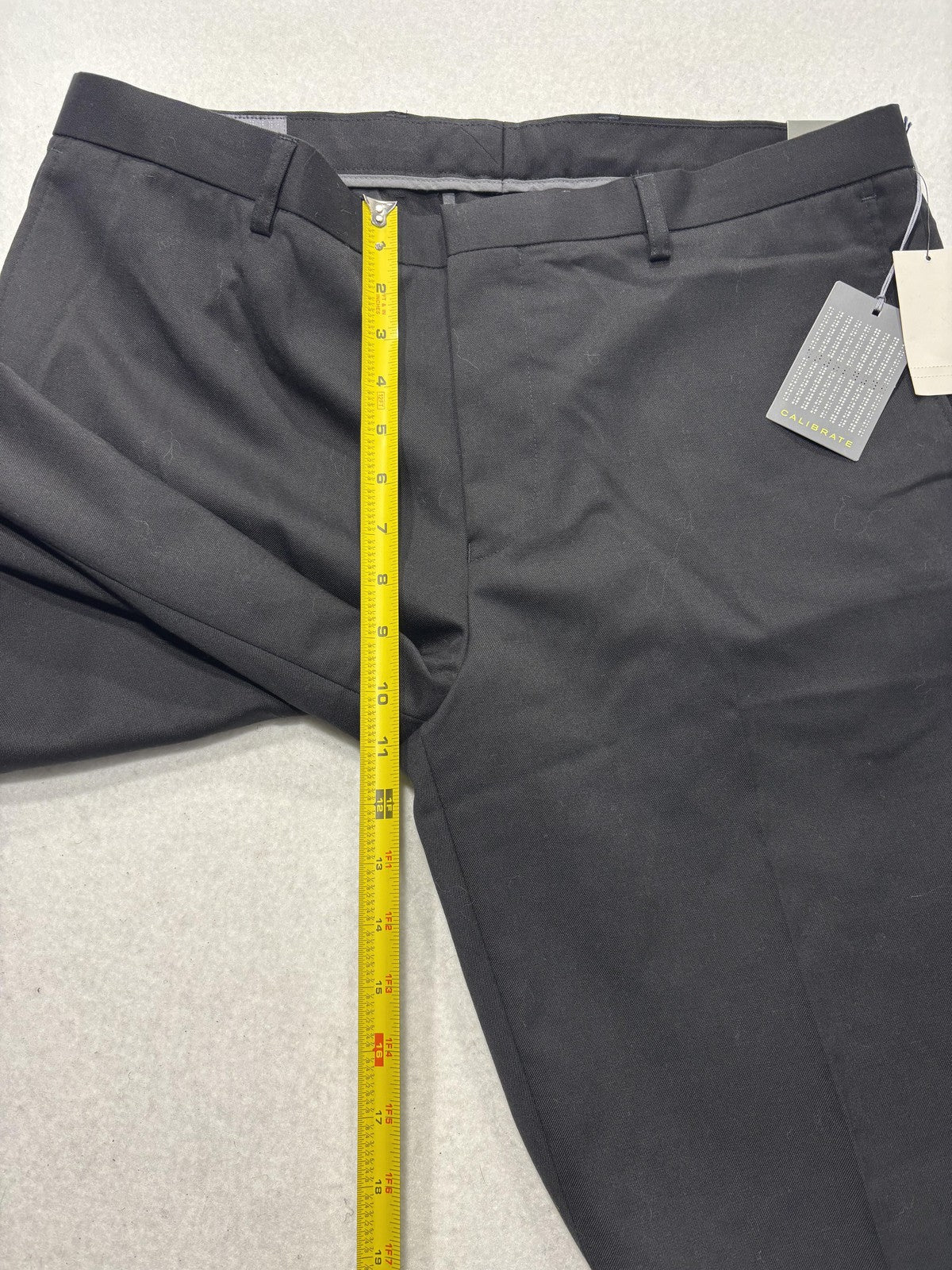 Calibrate Dress Pants Mens 34x38 Black Classic Fit Wool Flat Front Business