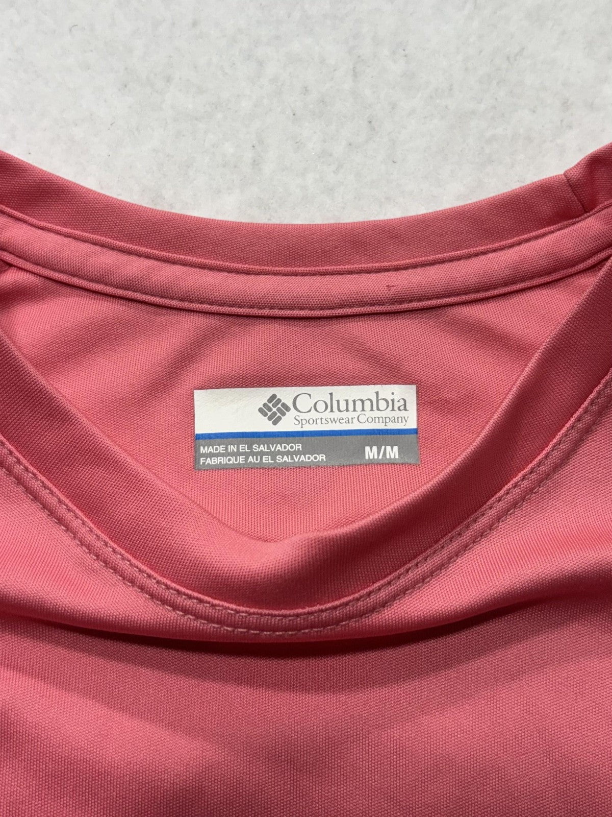 Columbia PFG Omni-Shade Shirt Mens Medium Pink Long Sleeve Fishing Lightweight