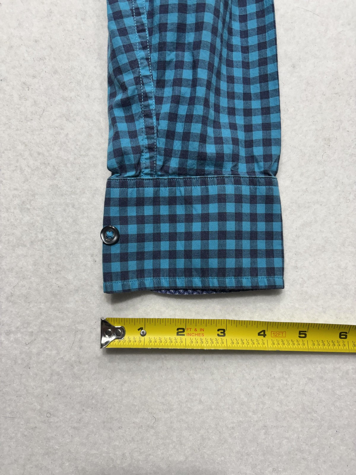 Tommy Bahama Shirt Mens Medium Blue Gingham Pima Cotton Long Sleeve Button Up