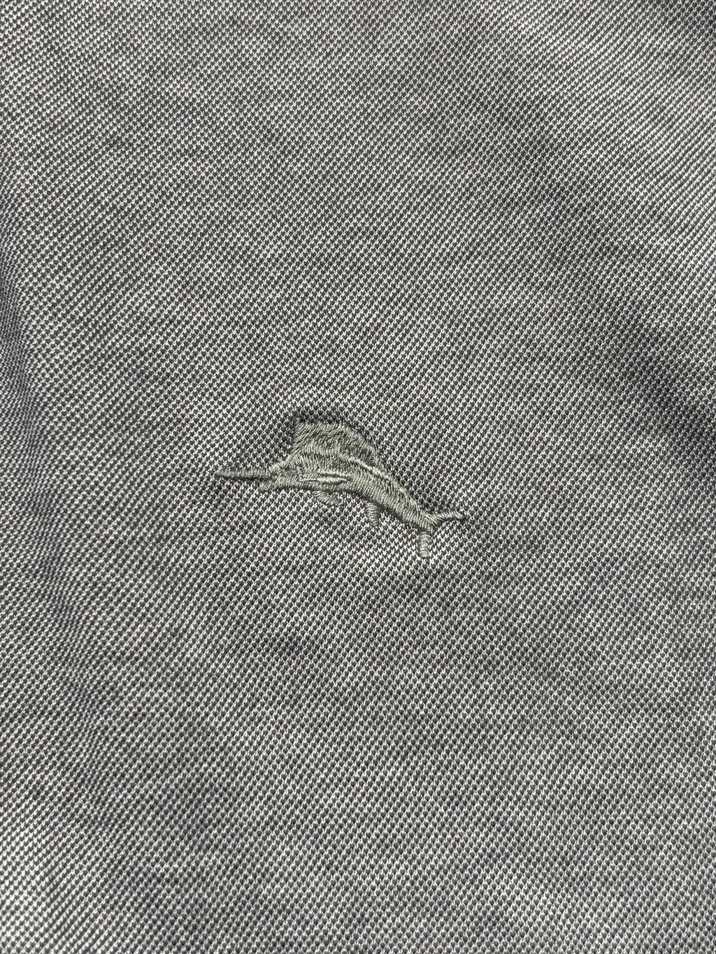 Tommy Bahama Polo Shirt Mens Large Gray Cotton Blend Short Sleeve Logo Casual
