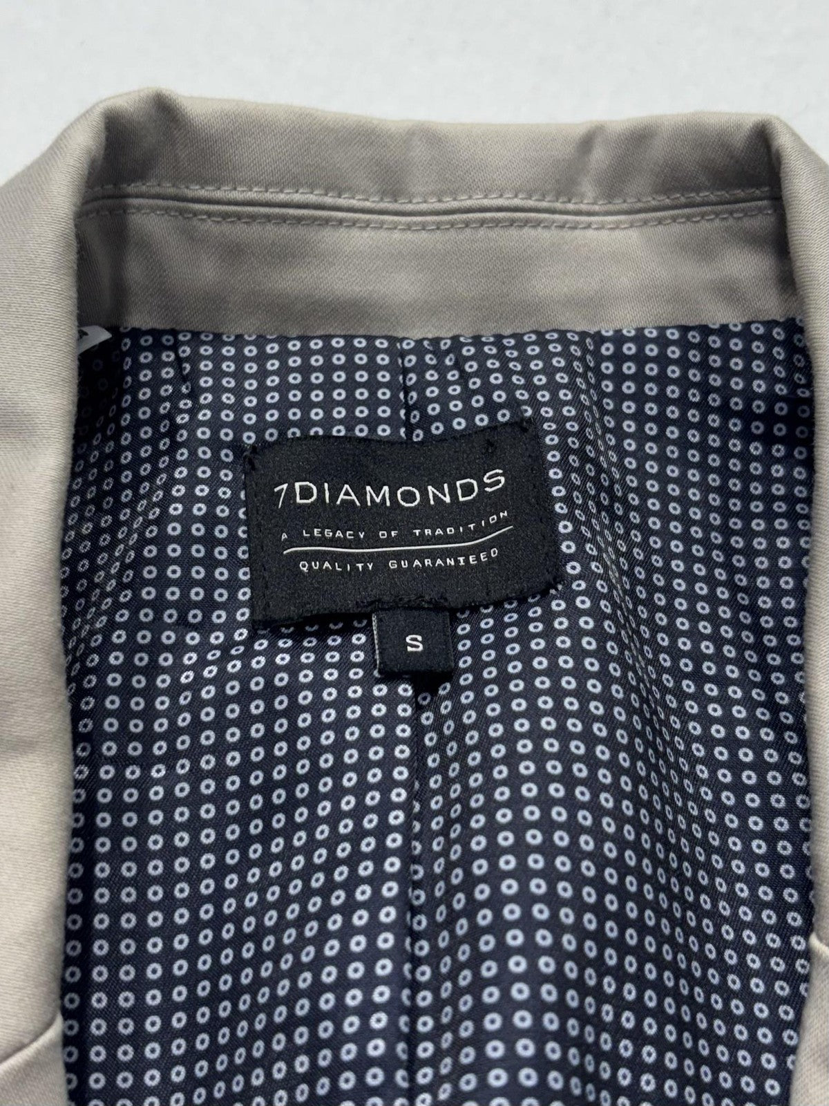 7 Diamonds Sport Coat Mens Small Beige Two Button Notch Lapel Blazer Casual