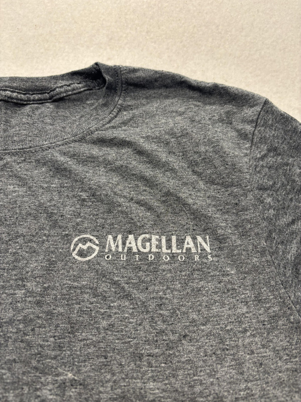 Magellan Outdoors Shirt Mens Large Gray American Flag Dog Patriotic Graphic Tee