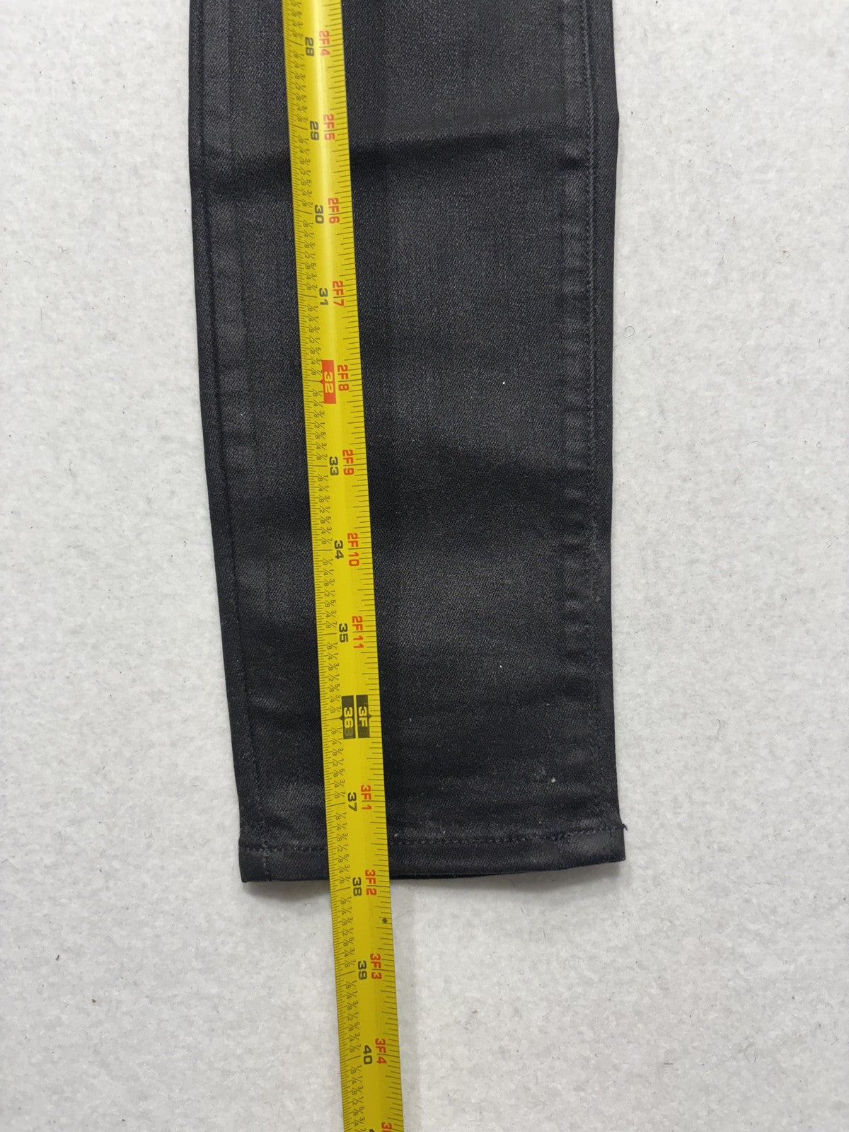 Paige High Rise Edgemont Jeans Womens 26 Black Wash Skinny 26x28 Zip Pockets