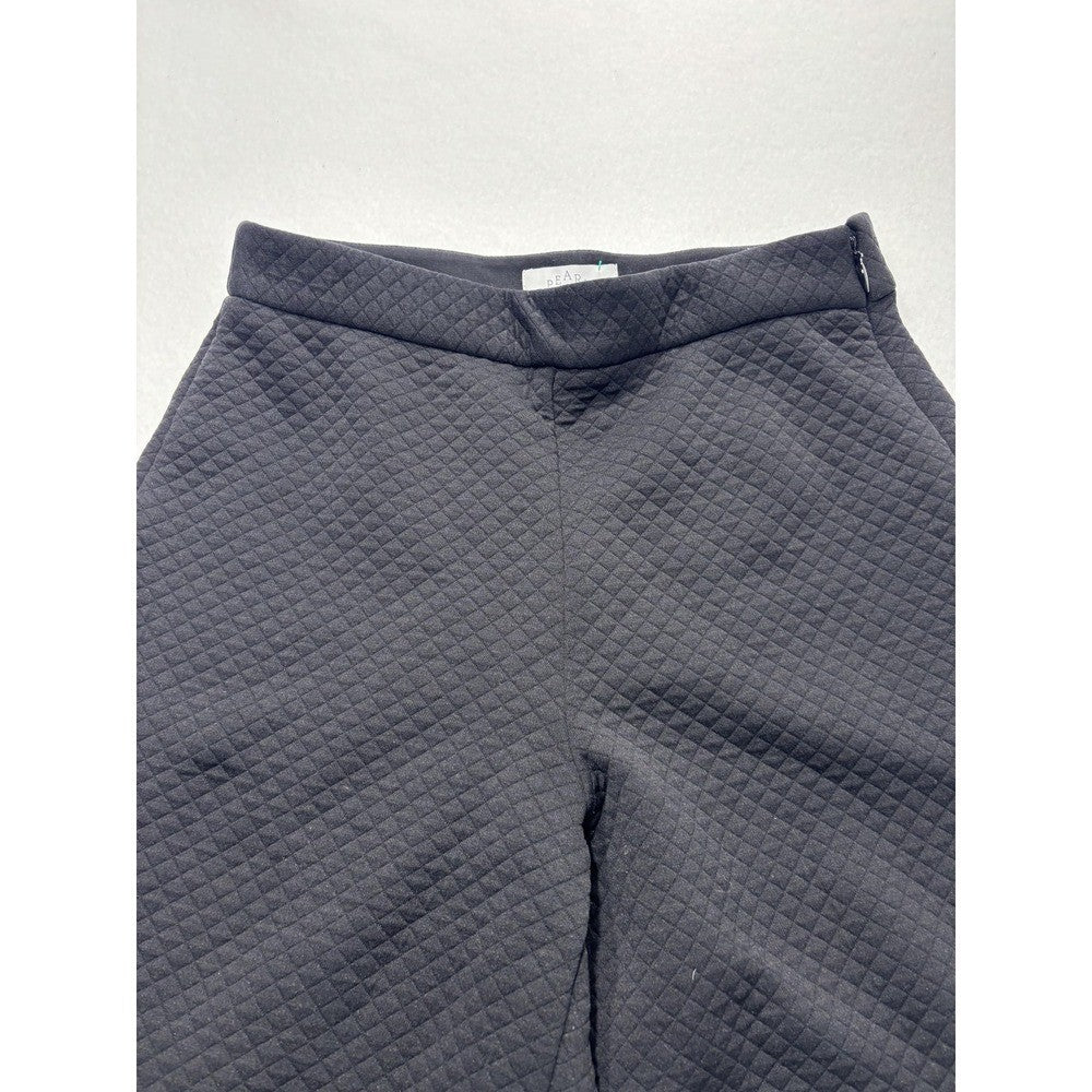 Pearl By Lela Rose Dress Pants Womens 8 Black Quilted Jersey Lynn Pant Wide Leg