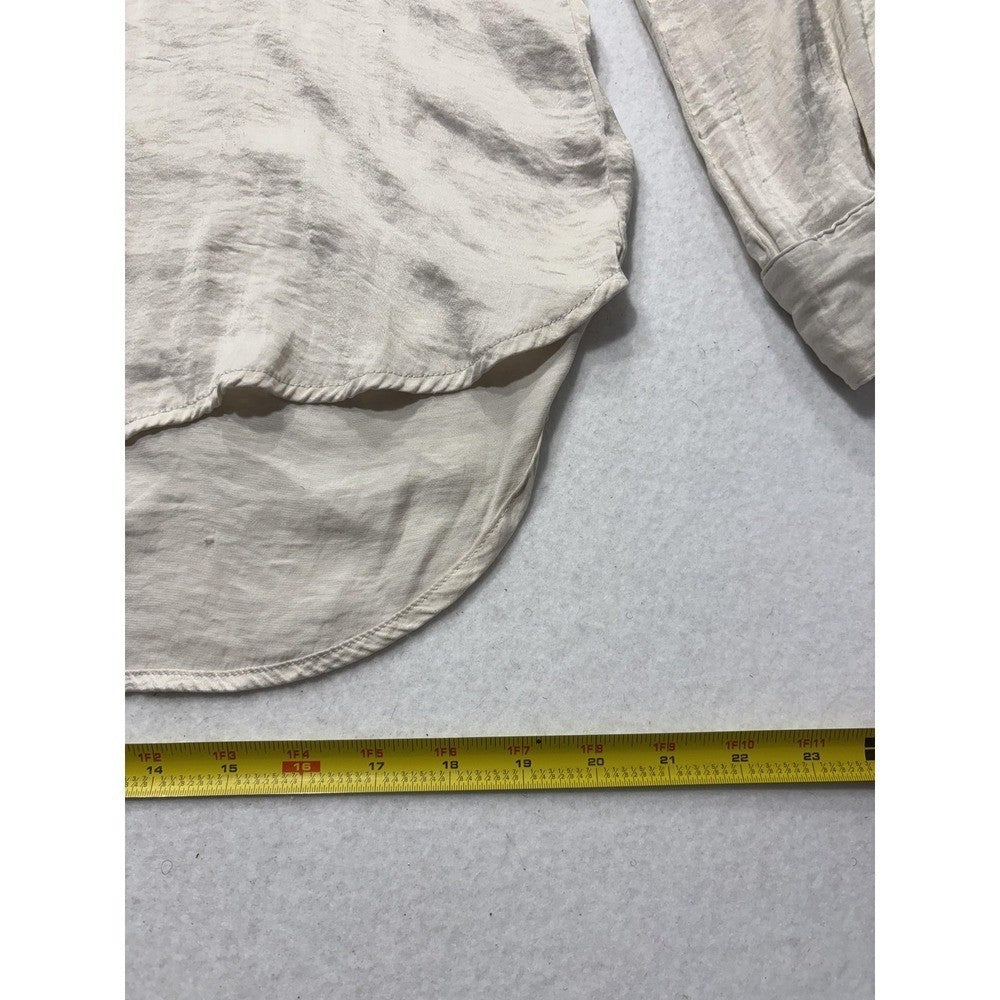 American Eagle Outfitters Blouse Womens XS White V Neck Long Sleeve Tunic Top