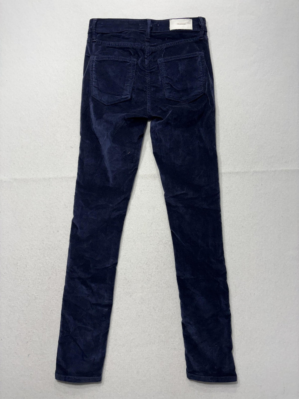 FRANKIE Pants Womens 24 Blue Velvet Skinny Jegging Stretch Zip Pockets Winter