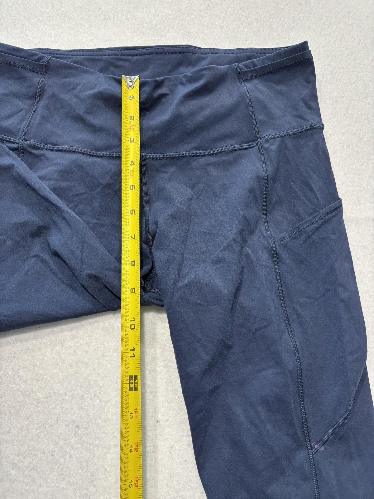 Lululemon Leggings Womens 8 Blue High Rise Cropped 23" Inseam Pocket Stretch