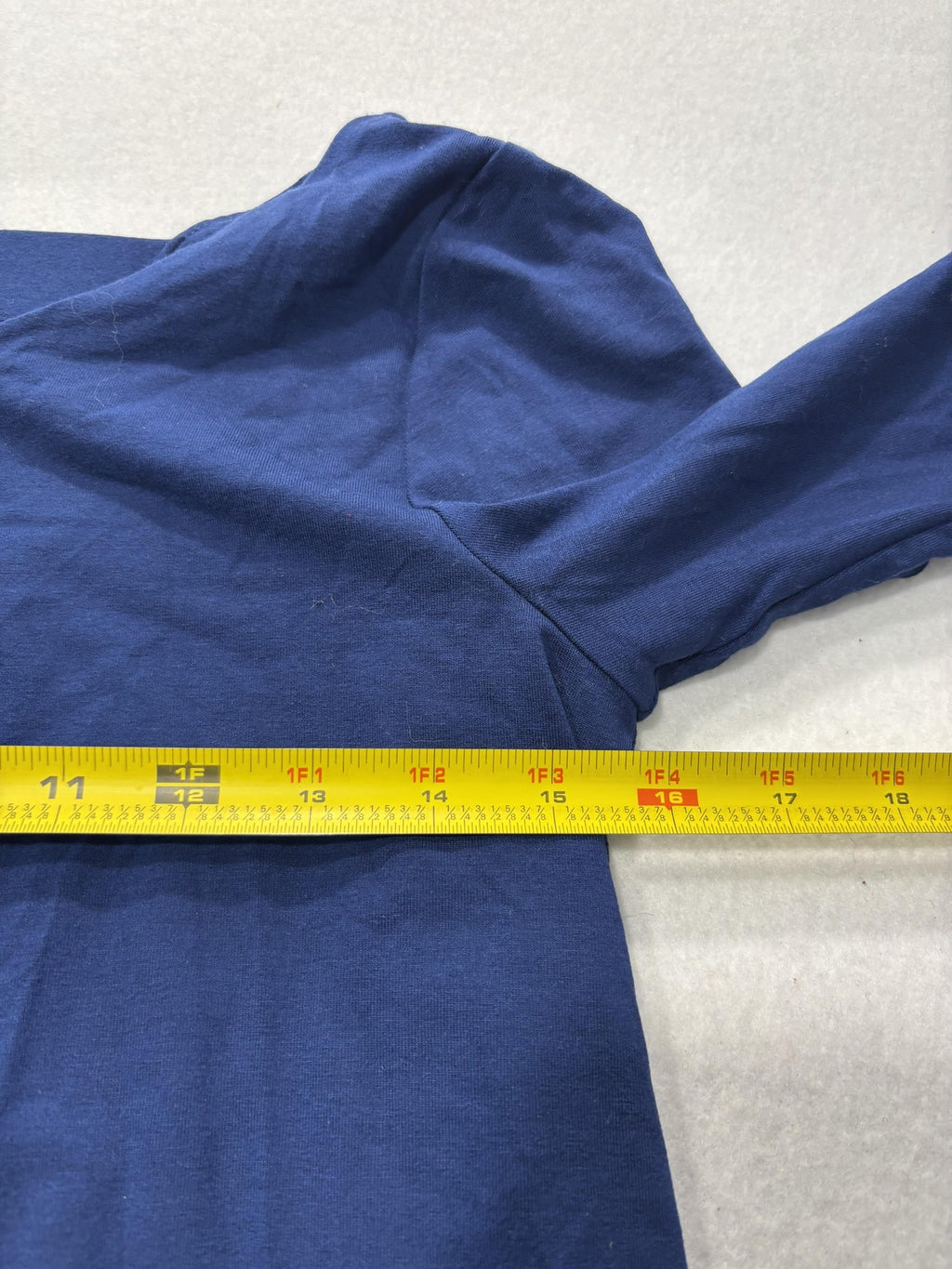 Dress Womens Medium Blue V Neck Long Sleeve Stretch Jersey Shift Knee Length