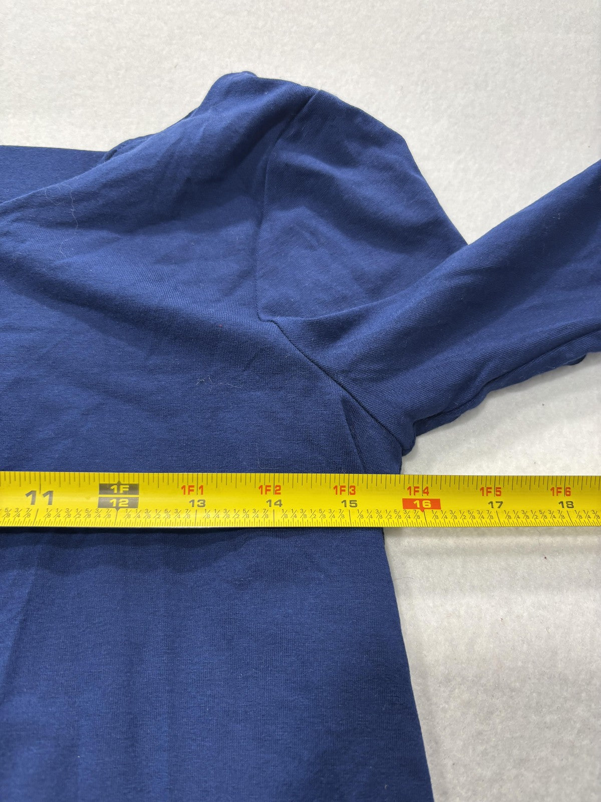 Dress Womens Medium Blue V Neck Long Sleeve Stretch Jersey Shift Knee Length