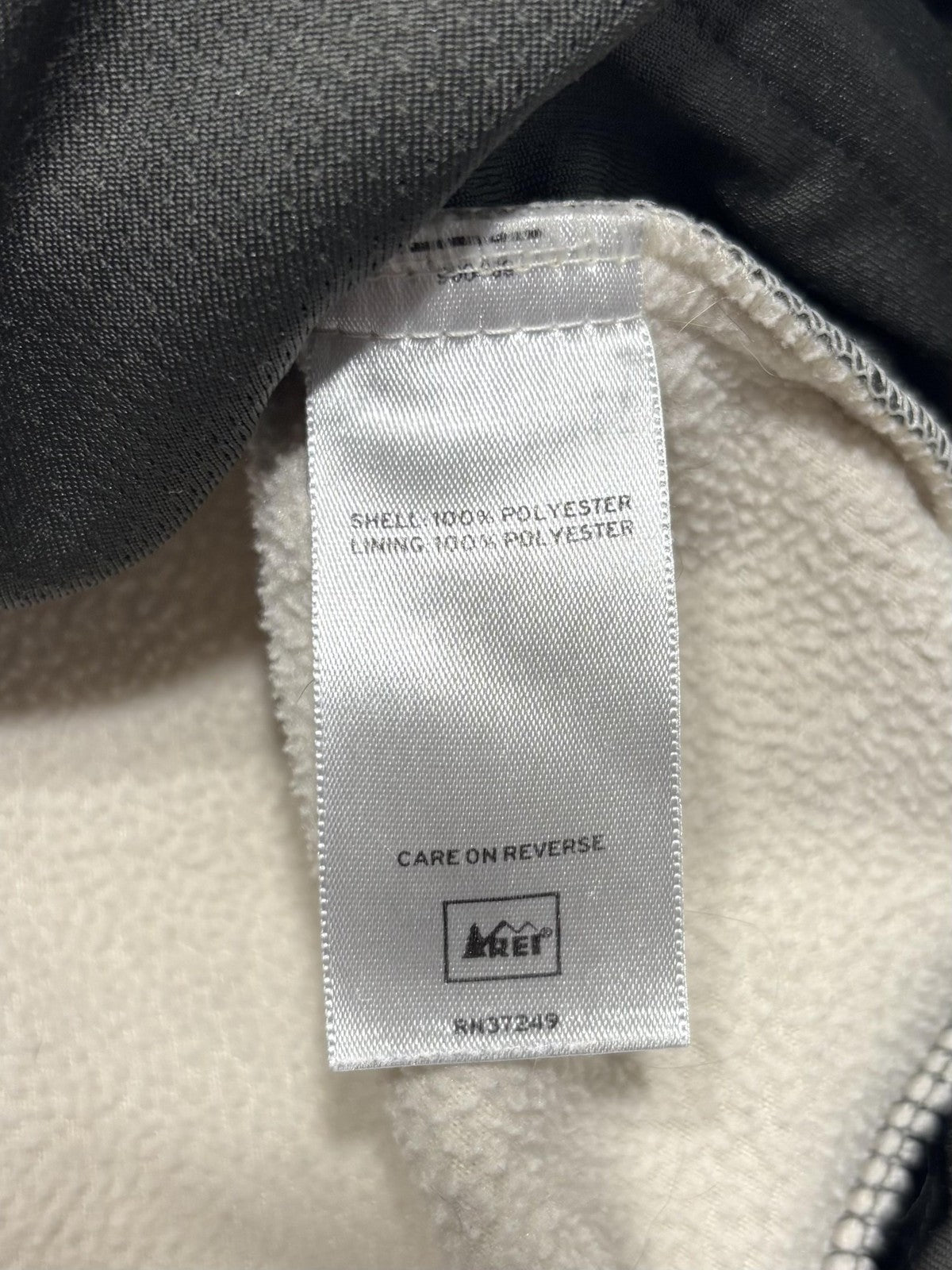 REI Jacket Womens Large White Fleece Full Zip Stand Collar Hiking Casual