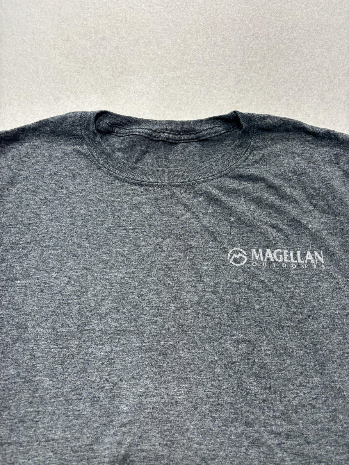 Magellan Outdoors Shirt Mens Large Gray American Flag Dog Patriotic Graphic Tee