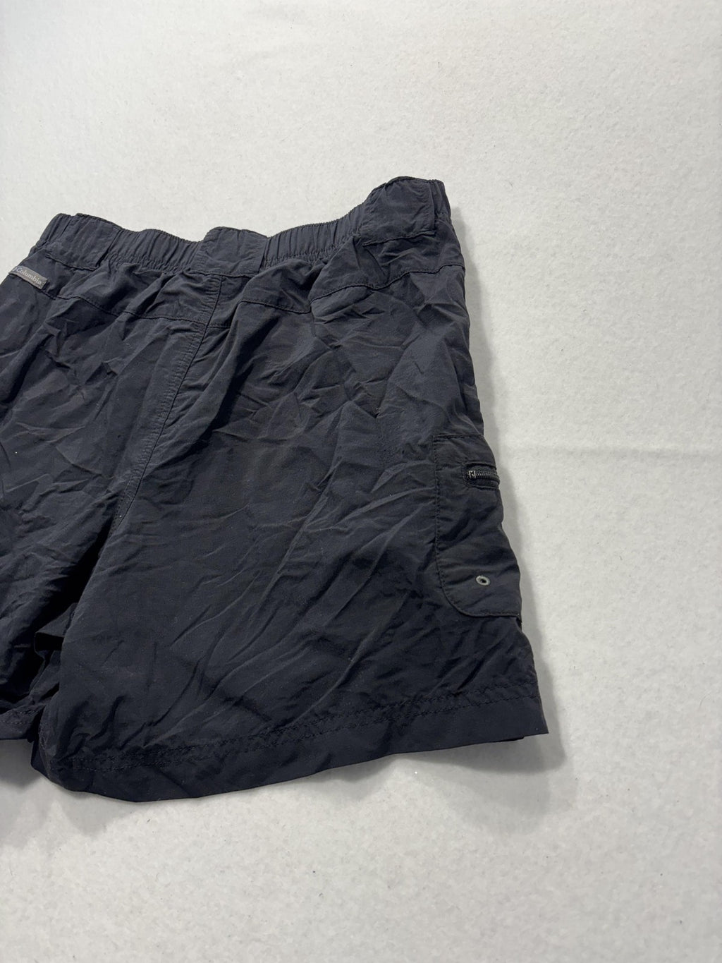 Columbia Swim Trunks Mens Small Black Elastic Waist Lined Pockets Lightweight