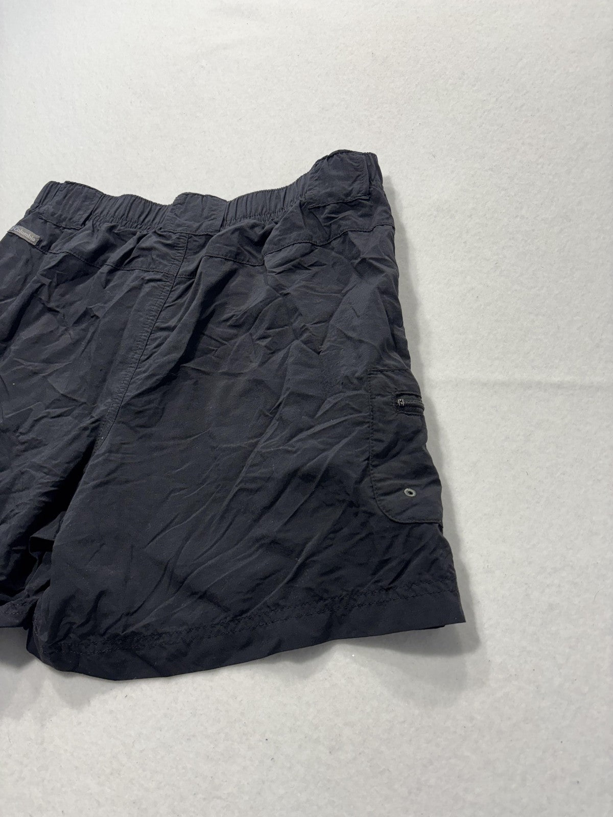 Columbia Swim Trunks Mens Small Black Elastic Waist Lined Pockets Lightweight