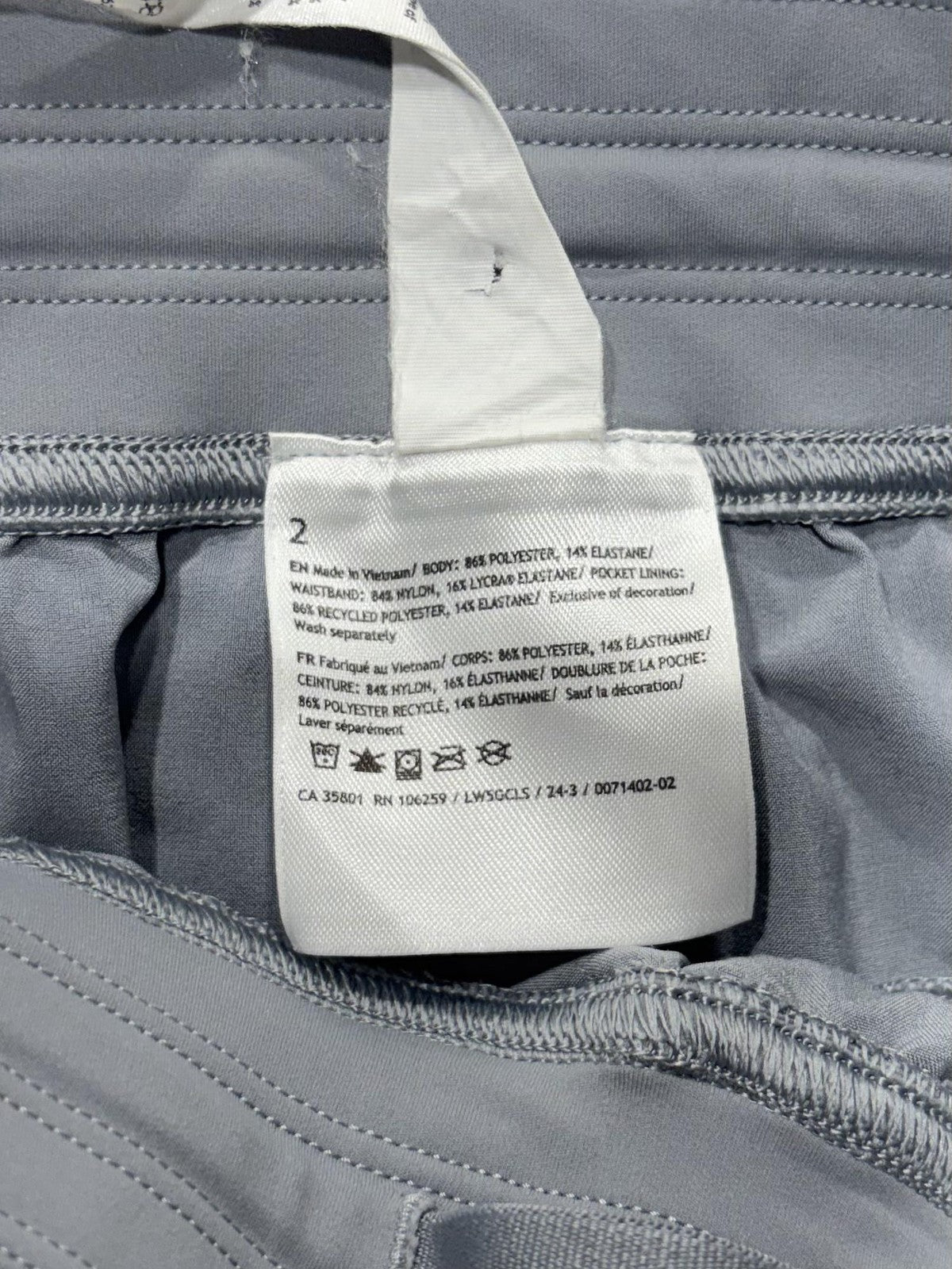 Lululemon Track Pants Womens 2 Gray Colorblock Elastic Waist Woven Ankle Jogger